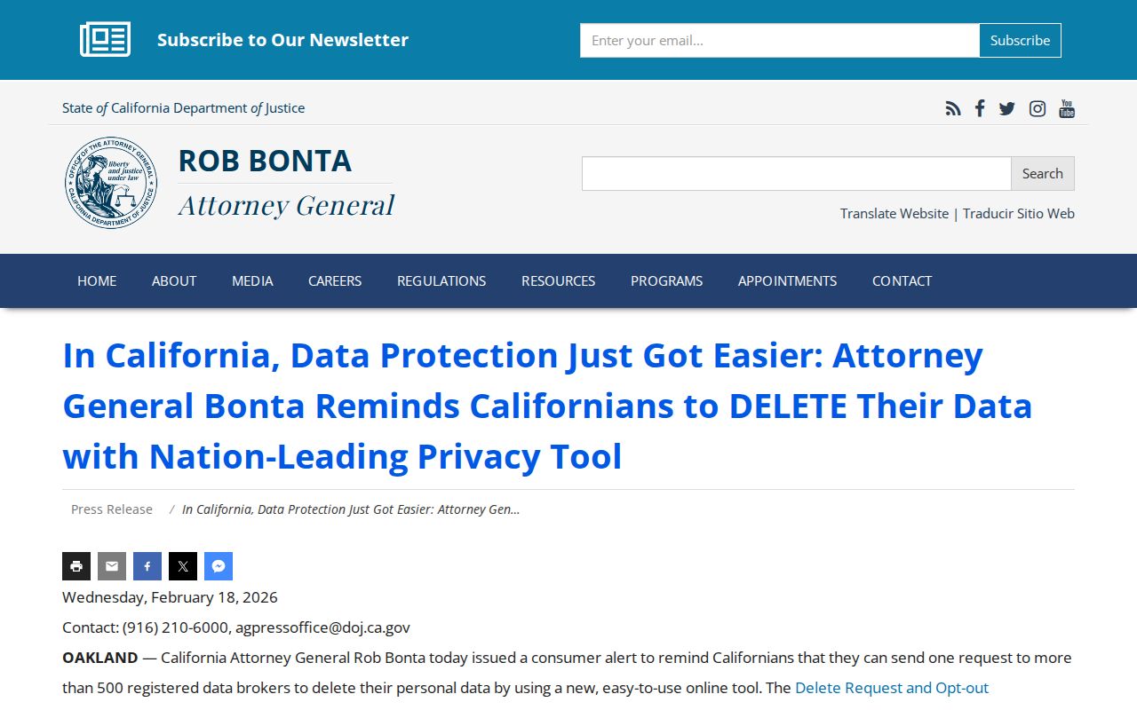 Porterville residents directory view of California DROP data-broker deletion platform